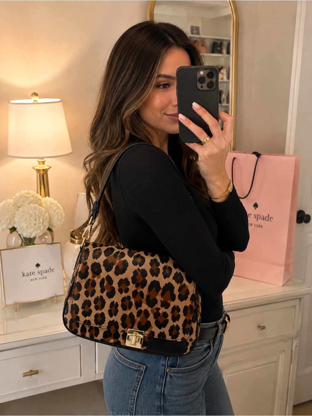 Kate Spade Phoebe Leopard Print Flap Crossbody Bag – NWT – Convertible - Picture 4 of 4